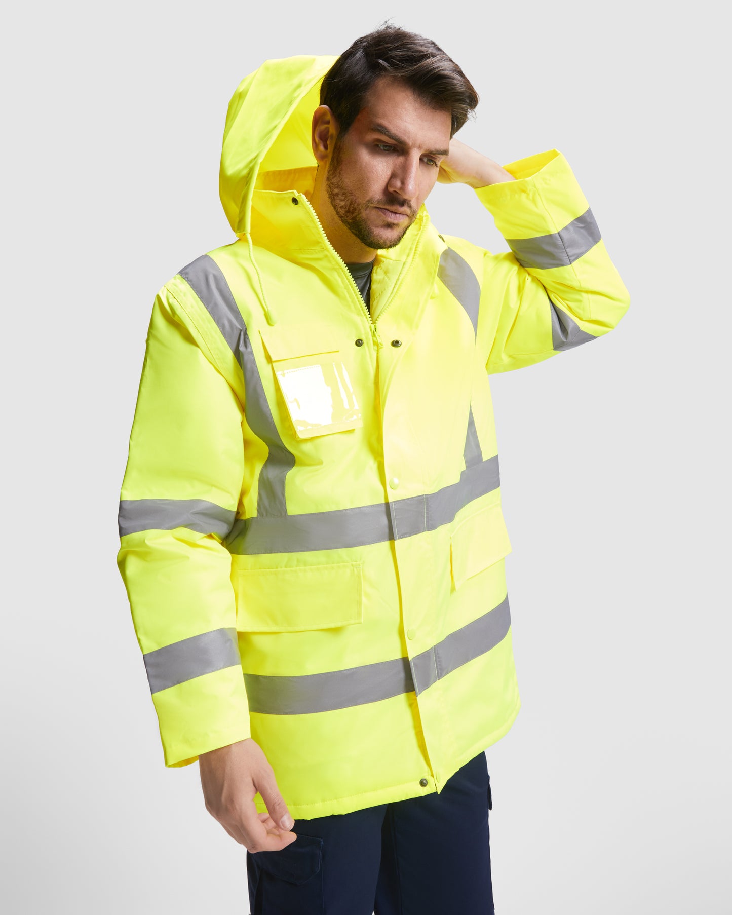 MA9320PI- Gesteppter Parka mit Ausweistasche / mit hoher Sichtbarkeit