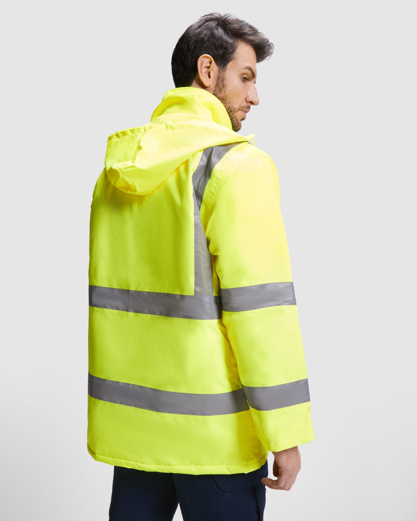 MA9320PI- Gesteppter Parka mit Ausweistasche / mit hoher Sichtbarkeit