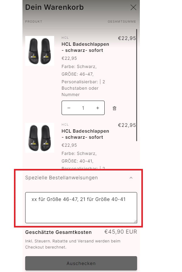 HCL Badeschlappen - schwarz- sofort