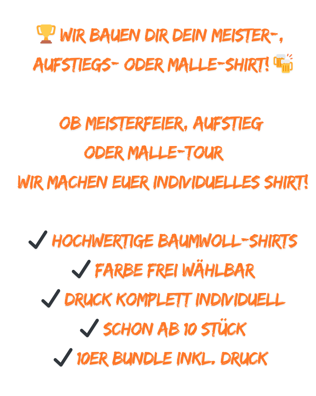 Meisterschaft/ Aufstieg / Malleshirt inkl.Druck