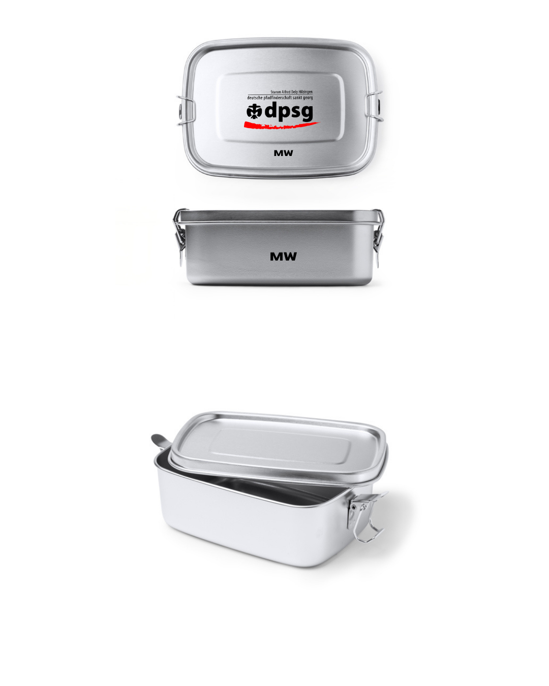 Pfadi Lunchbox + Besteck Edesltahl