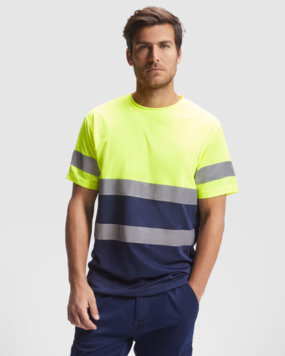 MA9310PI - FunktionsT-Shirt, Hi-Viz, Silberband, kurzarm