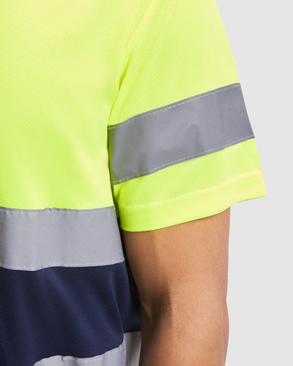 MA9310PI - FunktionsT-Shirt, Hi-Viz, Silberband, kurzarm