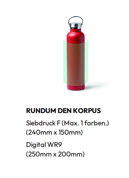 Edelstahl Thermoflasche 1 Liter _ 6h warm_ 12h Kalt